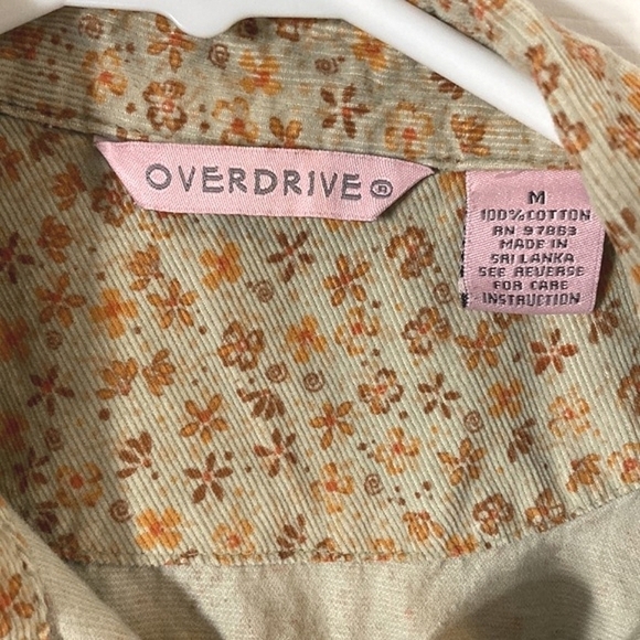 Overdrive  Corduroy Snap Closure Blouse Size Medium - Picture 3 of 7
